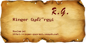 Ringer Györgyi névjegykártya